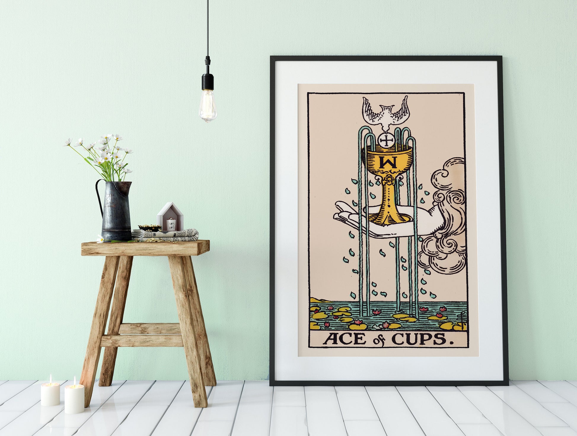 Ace Of Cups- Tarot Card Print - The Ace Of Cups Card Poster, No Frame