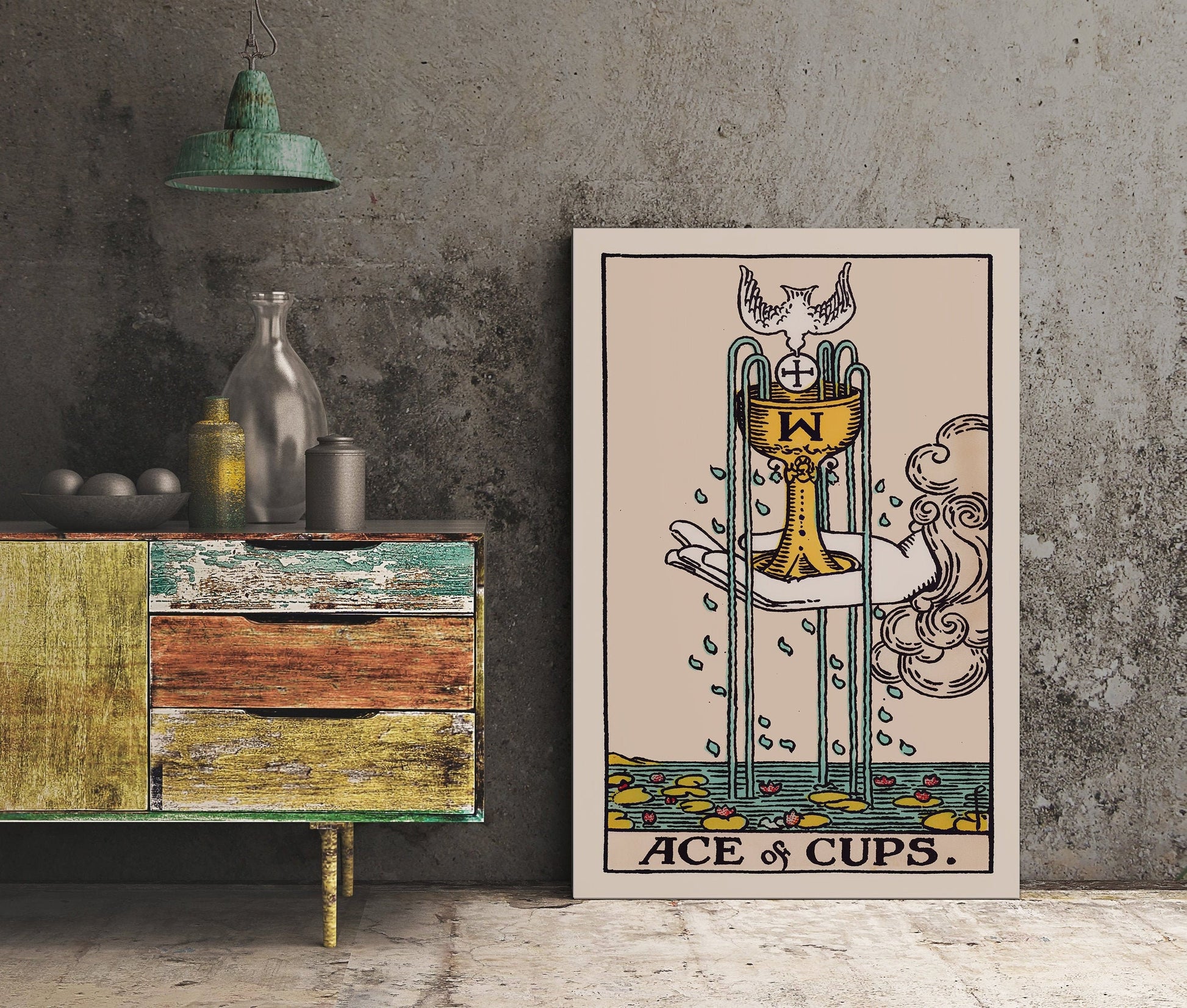 Ace Of Cups- Tarot Card Print - The Ace Of Cups Card Poster, No Frame