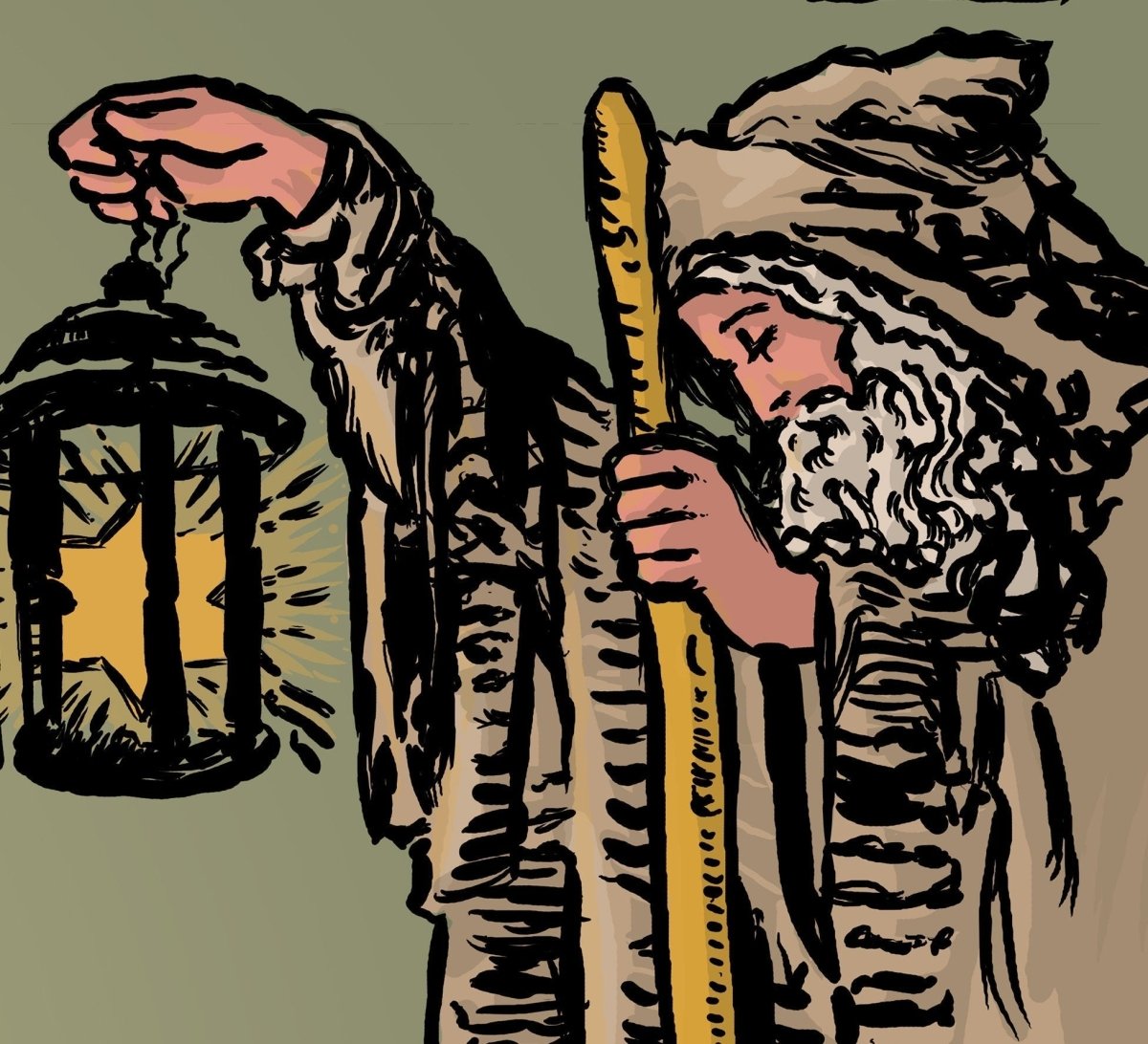 The Hermit Tarot Card Tapestry - Rider Waite Smith Art