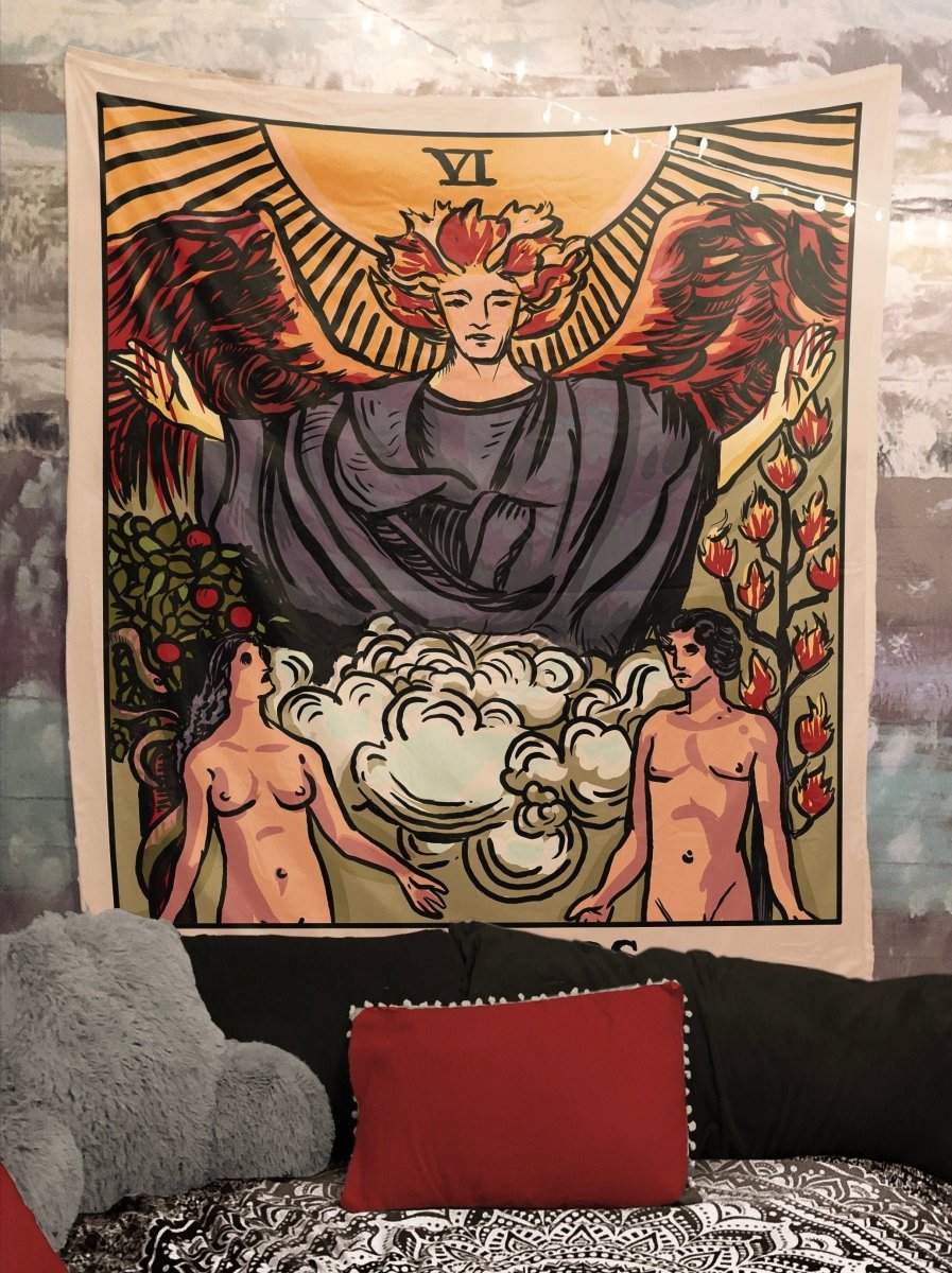 The Lovers Tarot Card Tapestry - Rider Waite Art