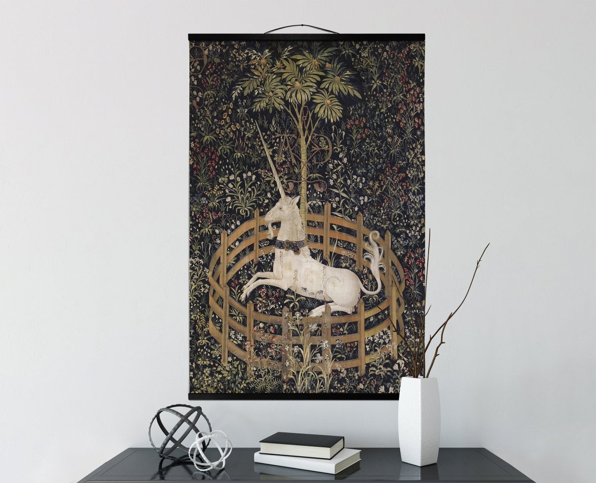 Medieval Unicorn Tapestry – Canvas Wall Hanging, Unicorn in Captivity