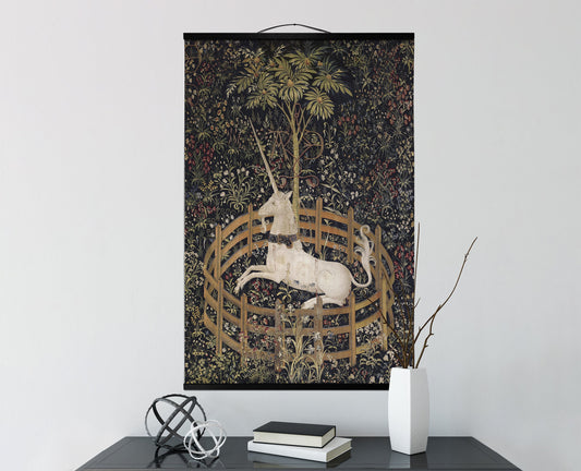 Medieval Unicorn Tapestry – Canvas Wall Hanging, Unicorn in Captivity