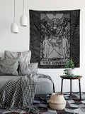 The Lovers Tarot Card Tapestry – Rider Waite Black & Gray