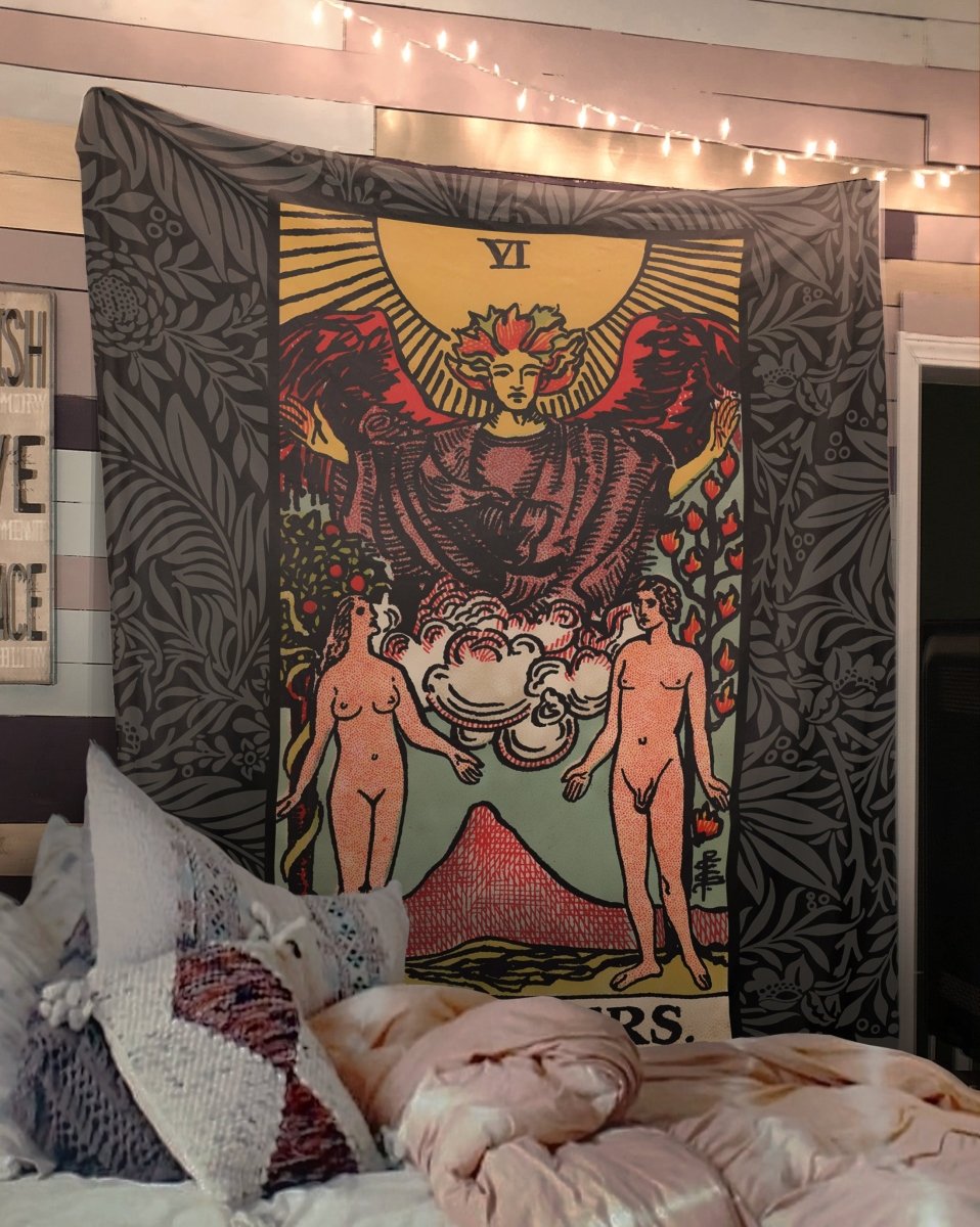 The Lovers Tarot Card Tapestry - Rider Waite Design
