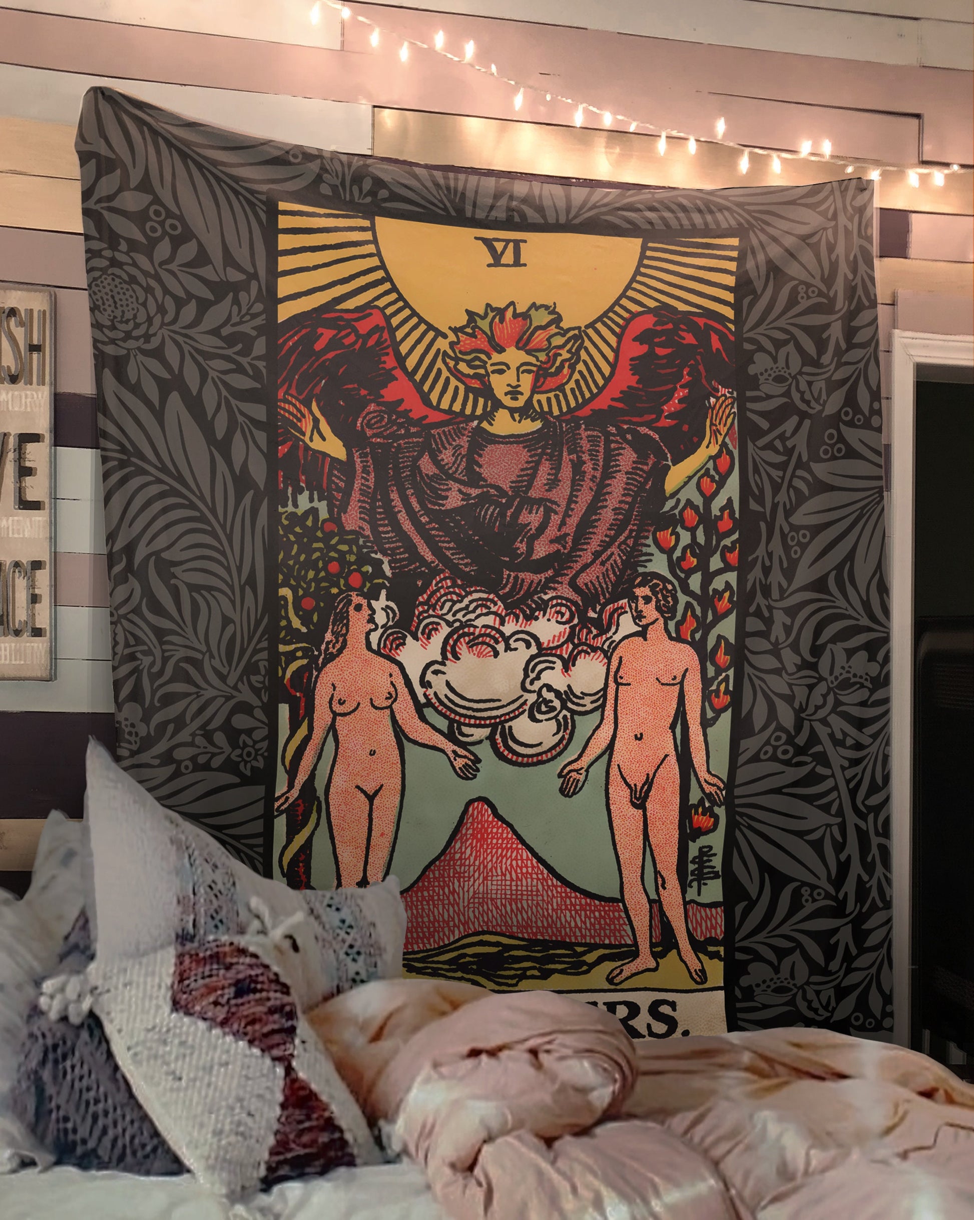 The Lovers Tarot Card Tapestry - Rider Waite Design