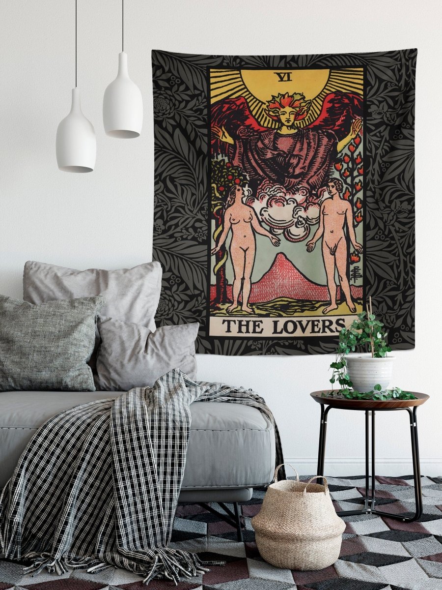 The Lovers Tarot Card Tapestry - Rider Waite Design