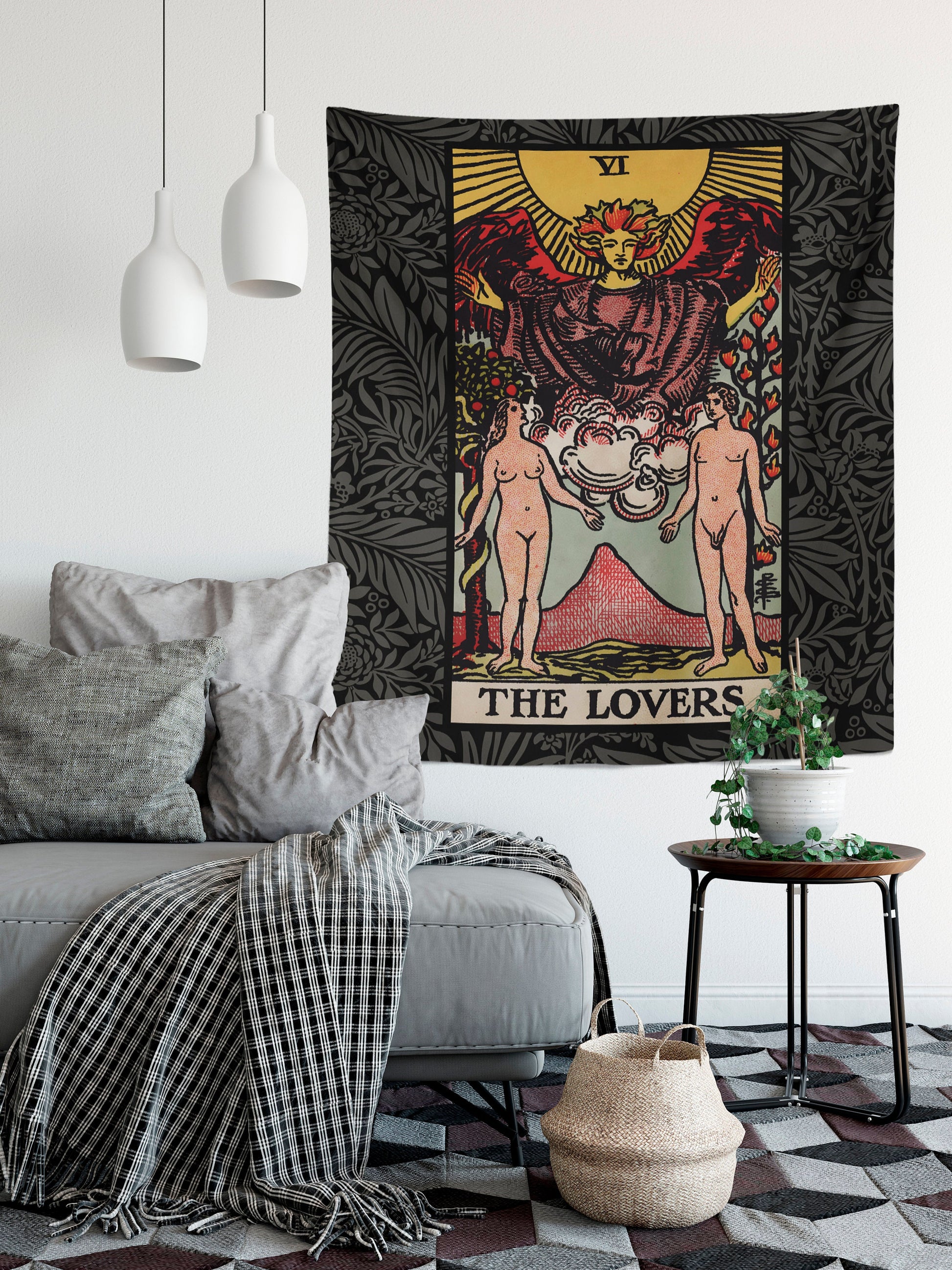 The Lovers Tarot Card Tapestry - Rider Waite Design