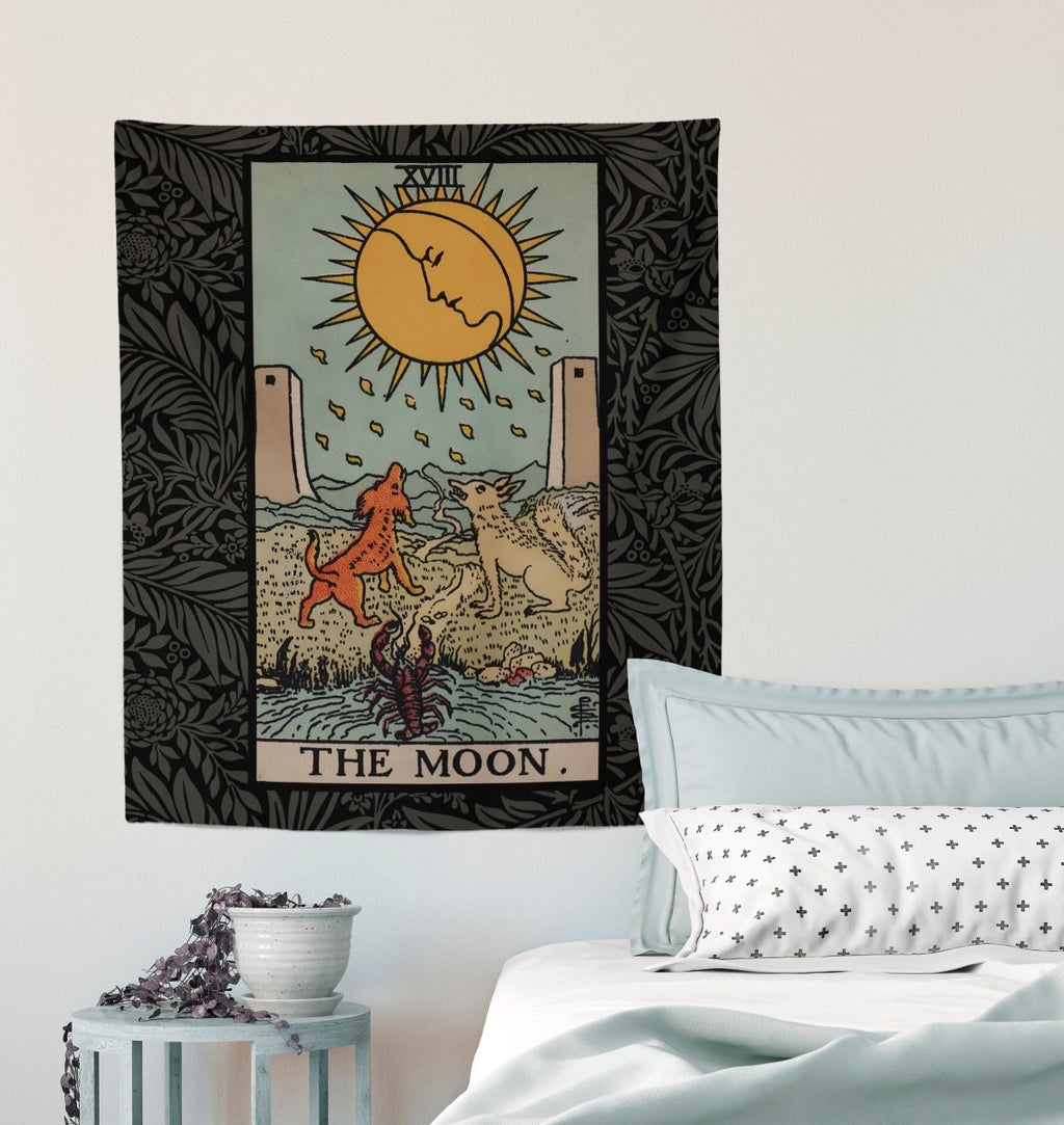 The Moon Tarot Card Tapestry - Rider Waite Design