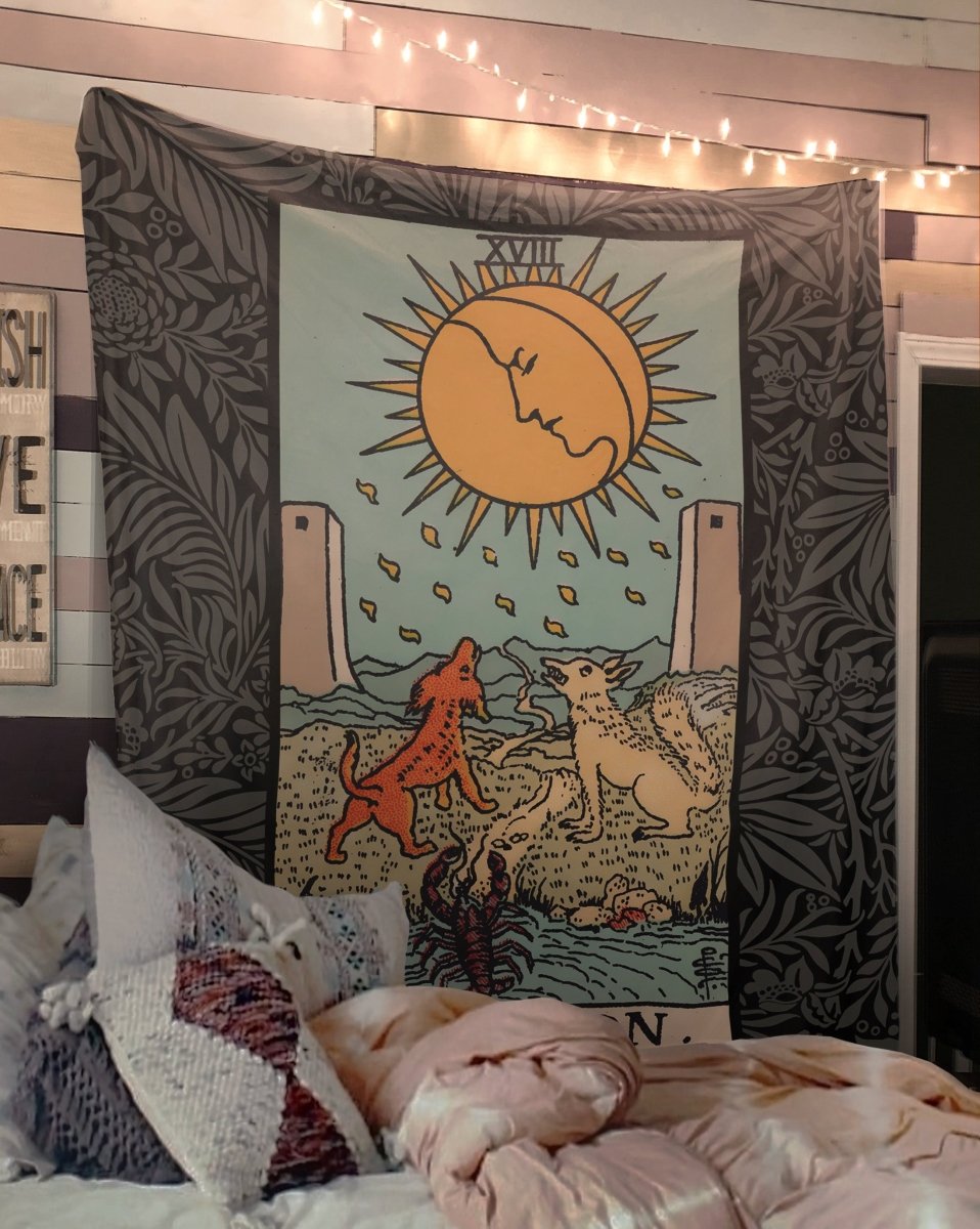 The Moon Tarot Card Tapestry - Rider Waite Design