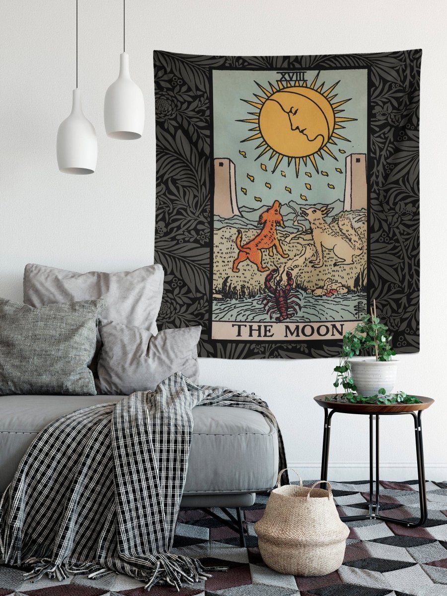 The Moon Tarot Card Tapestry - Rider Waite Design