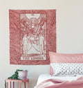 The Lovers Tarot Card Tapestry - Rider Waite Pink Wall Decor