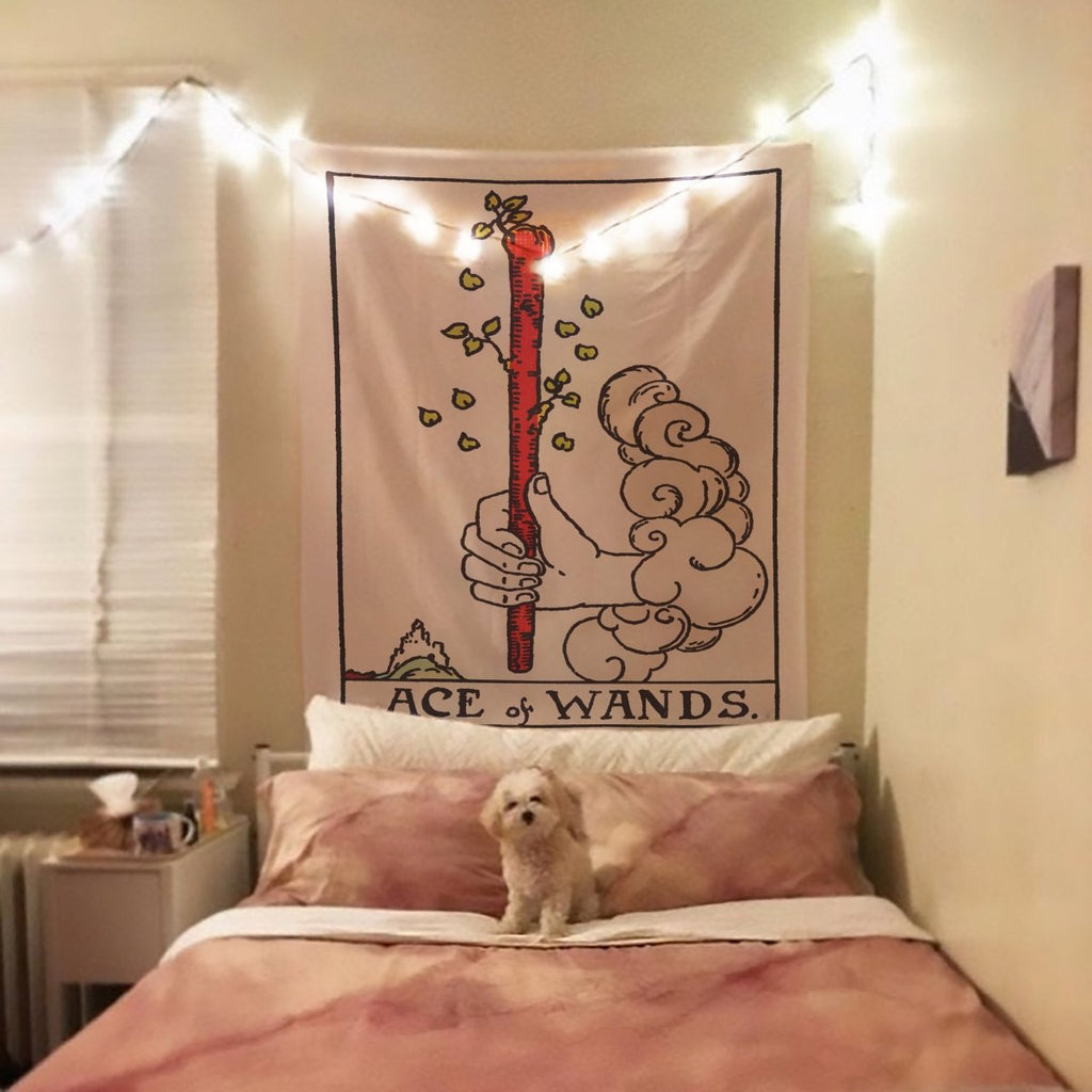 Ace of Wands Tarot Card Tapestry - Rider Waite Design