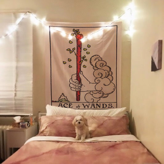 Ace of Wands Tarot Card Tapestry - Rider Waite Design
