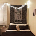 La Mort Tarot Card Tapestry - Death Tarot of Marseille, Black & Gray