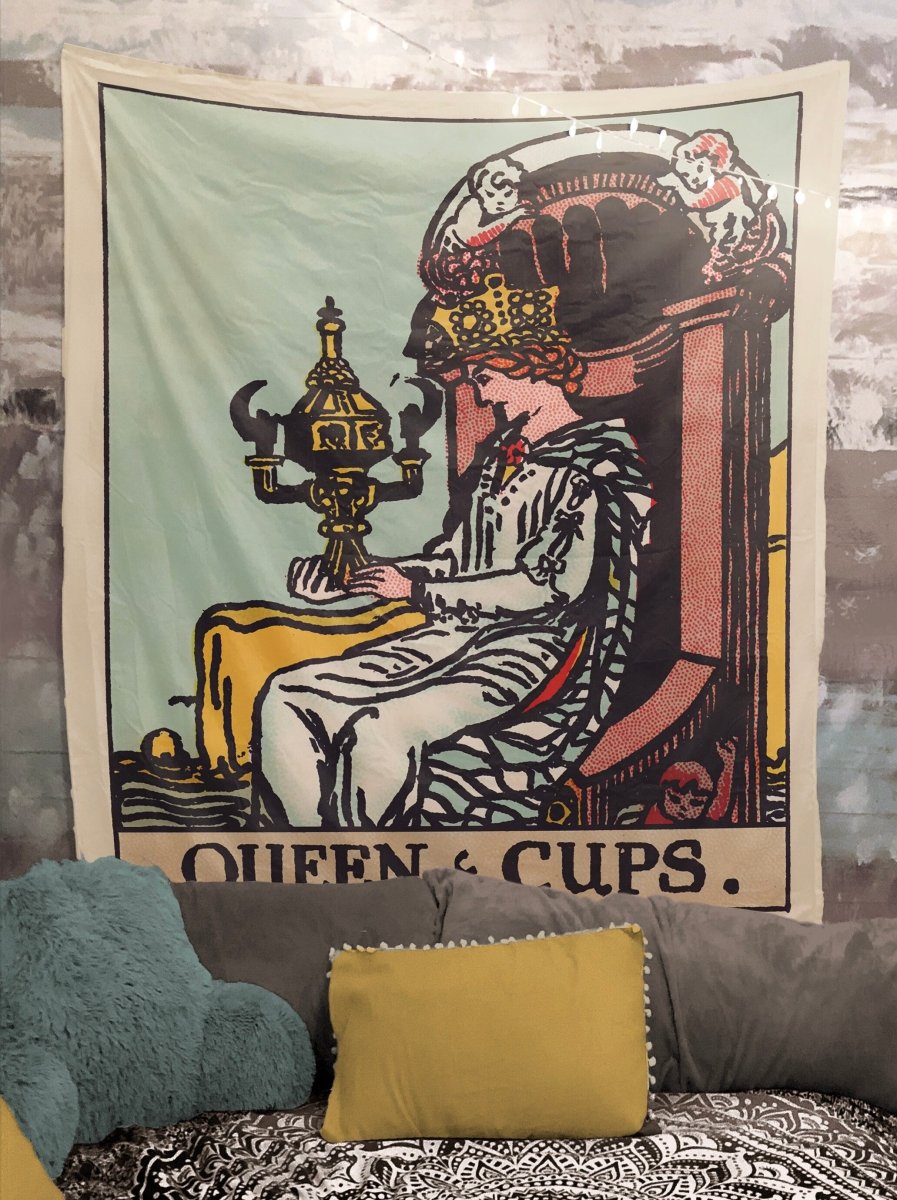 Queen of Cups Tapestry - Rider Waite Tarot Card Wall Hanging