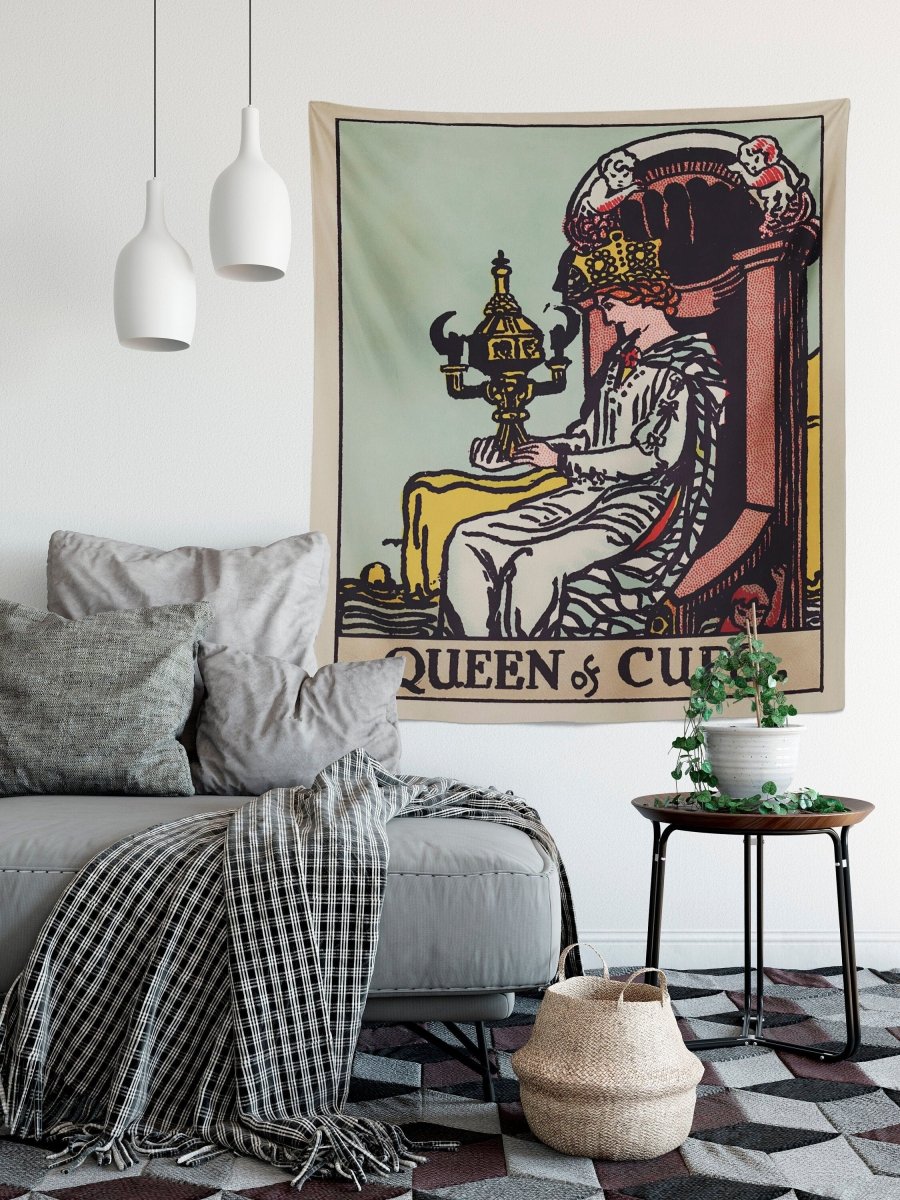 Queen of Cups Tapestry - Rider Waite Tarot Card Wall Hanging