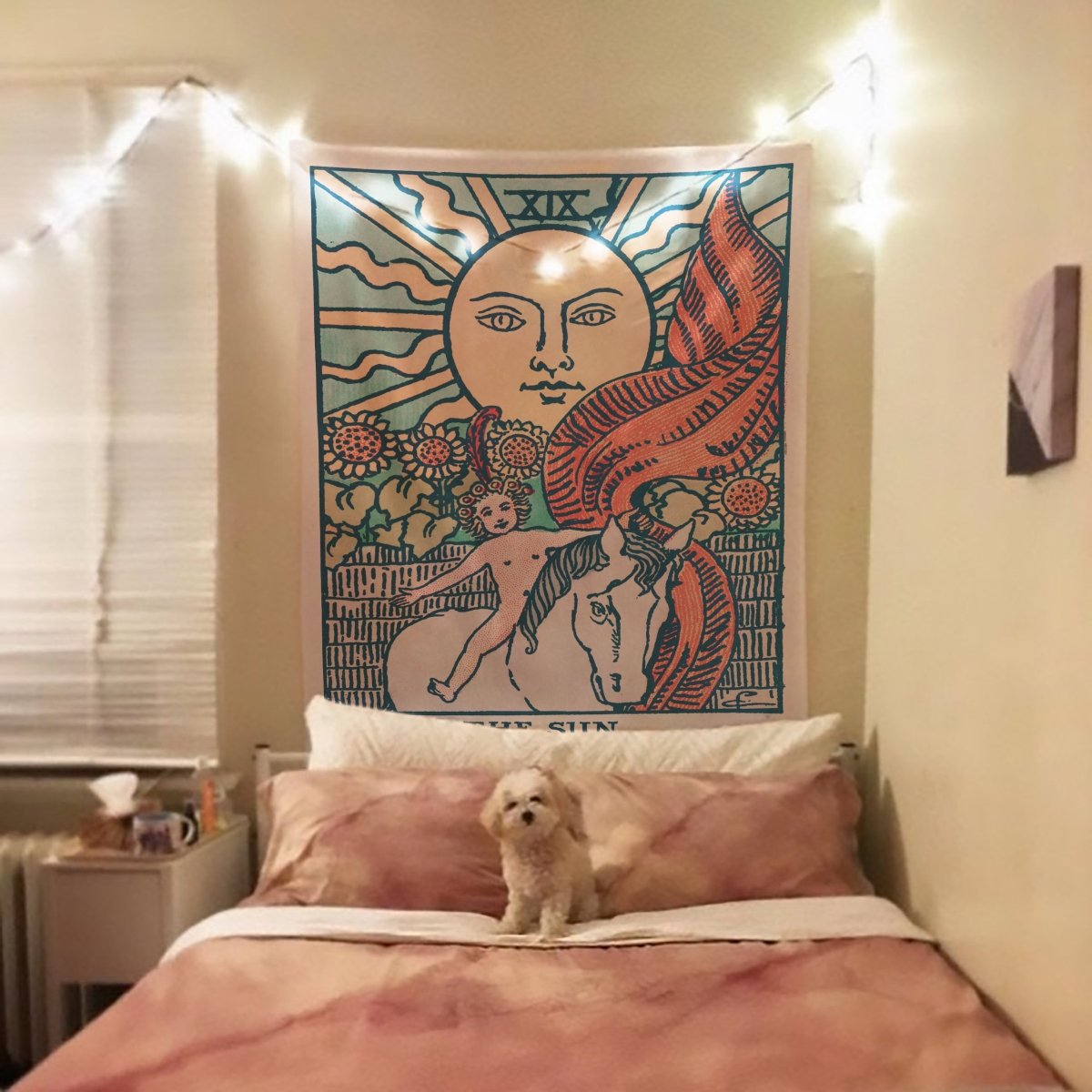 The Sun Tarot Card Tapestry – Rider Waite Pastel Art
