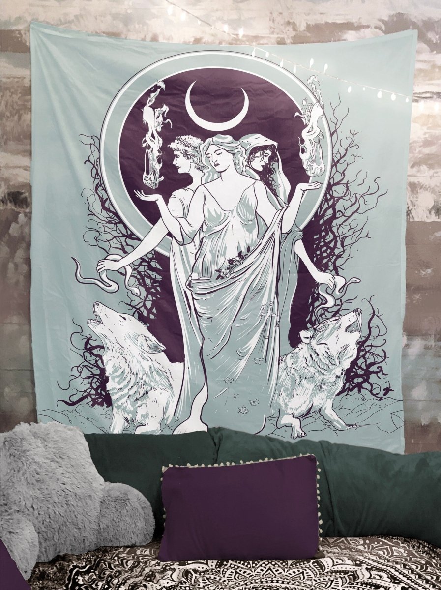 Moon Goddess Hecate Tapestry – Witchy Wall Art