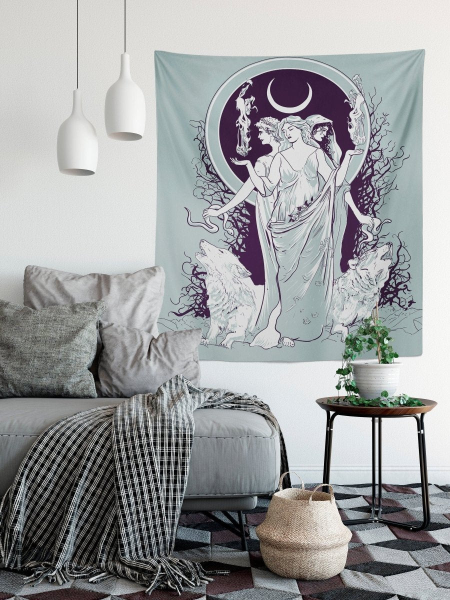 Moon Goddess Hecate Tapestry – Witchy Wall Art