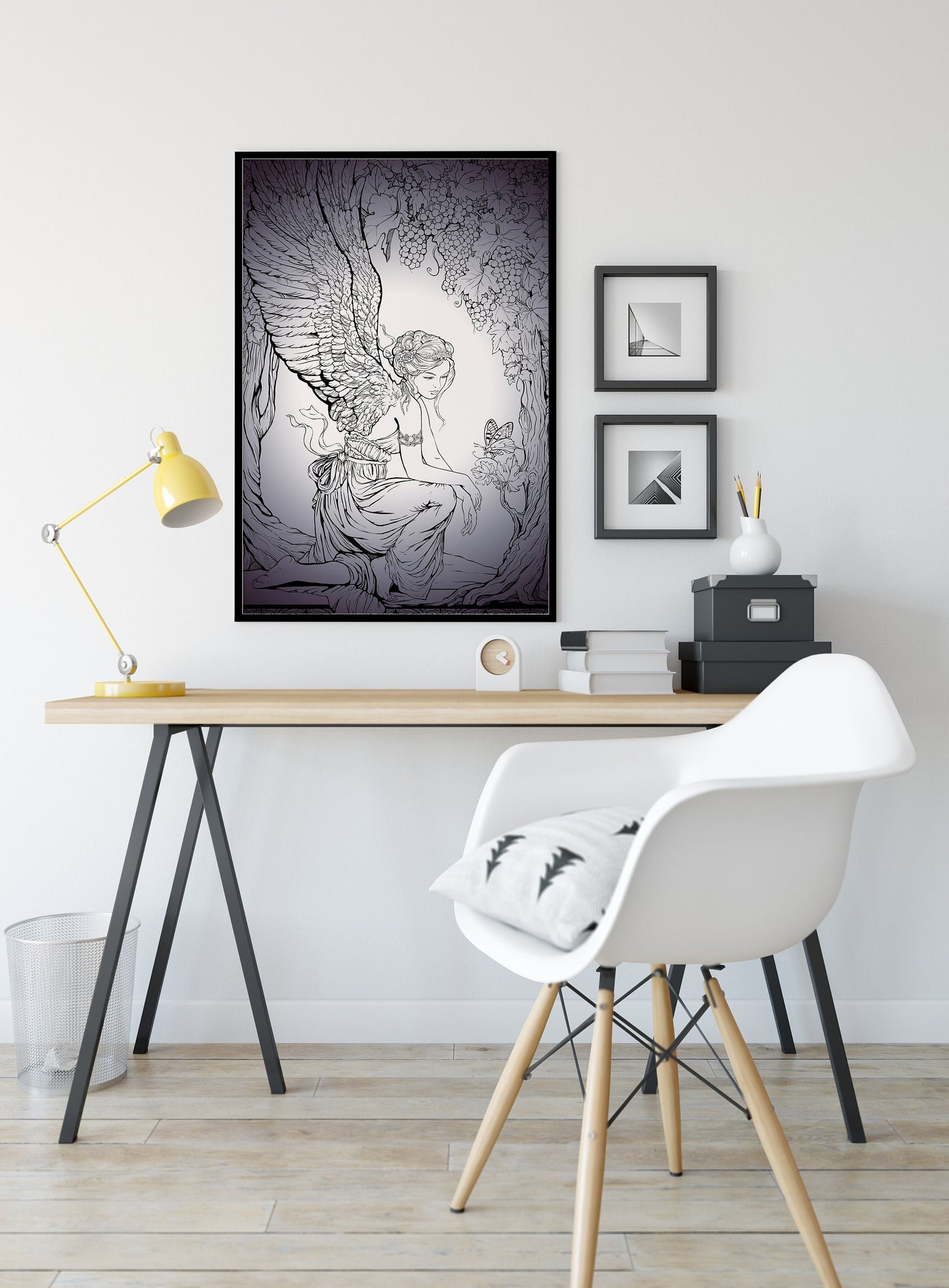 Vintage Fairy Print: Purple Butterfly Poster by DesignBohemian