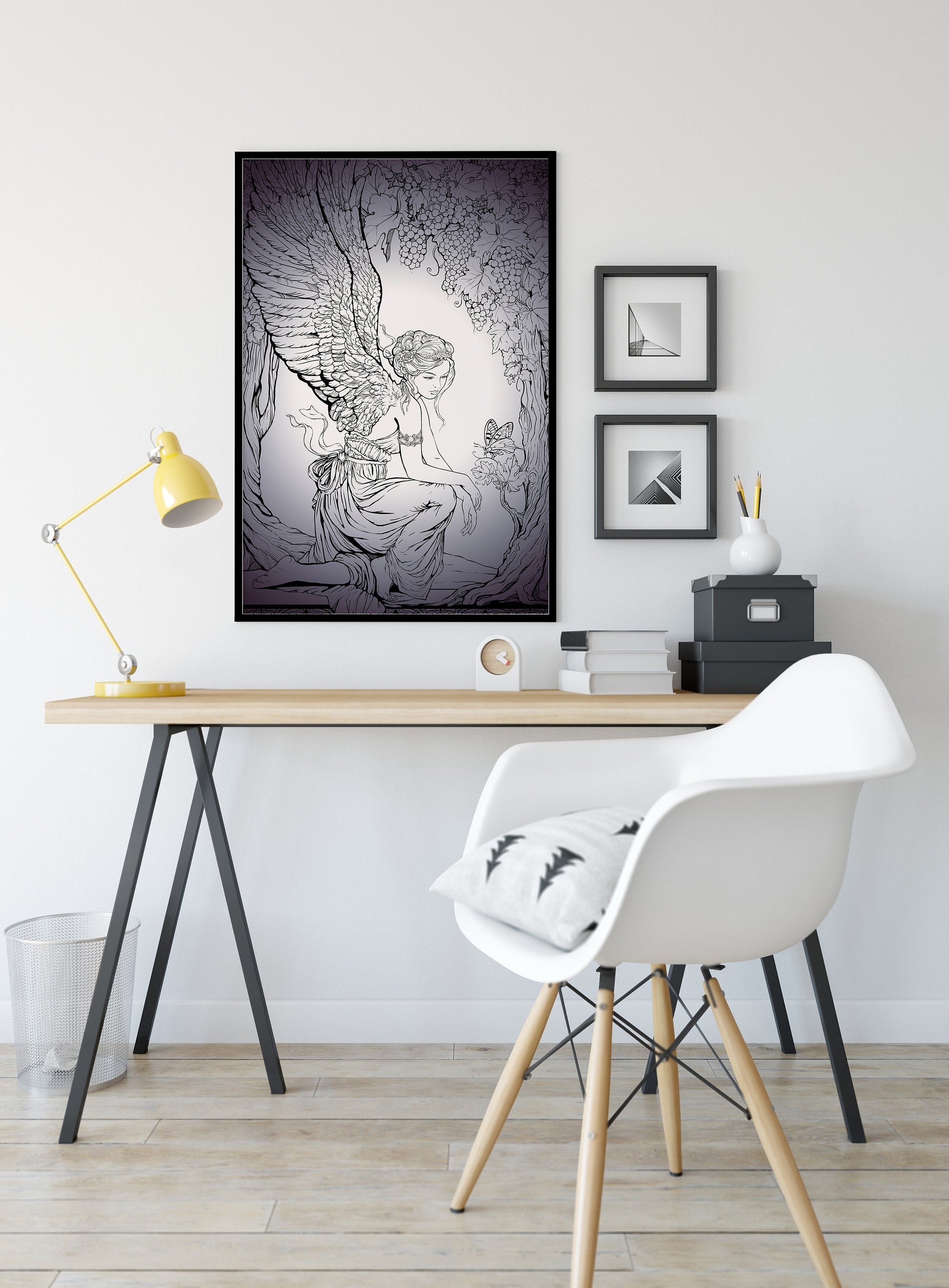 Vintage Fairy Print: Purple Butterfly Poster by DesignBohemian