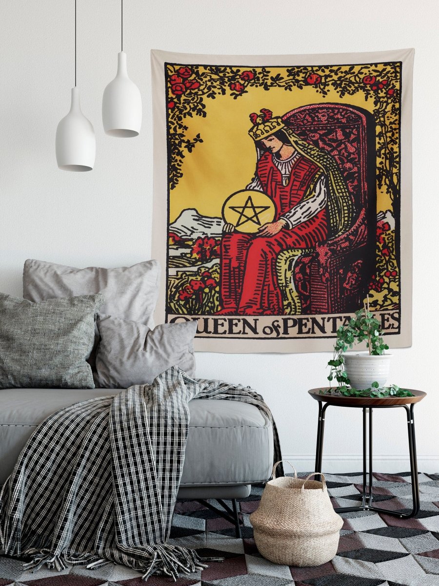 Queen of Pentacles Tapestry – Rider Waite Tarot Card