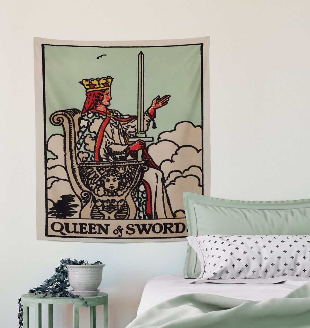 Queen of Swords Tapestry - Rider Waite Tarot Art