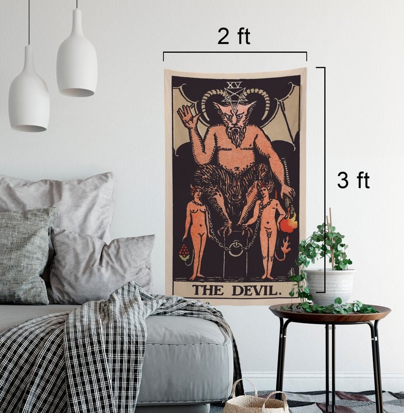 The Devil Tarot Card Tapestry - Rider Waite Deck Art