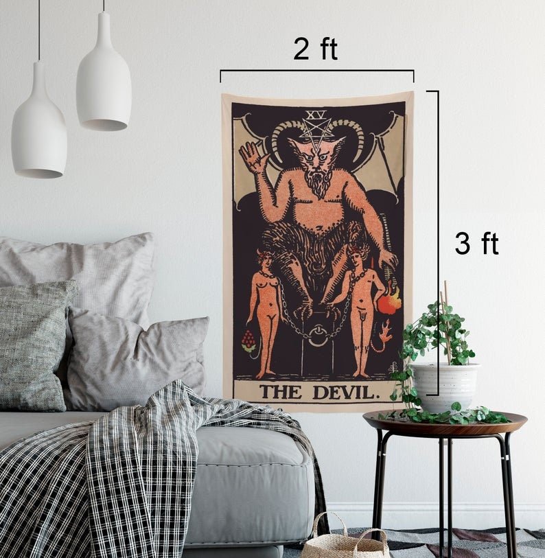 The Devil Tarot Card Tapestry - Rider Waite Deck Art
