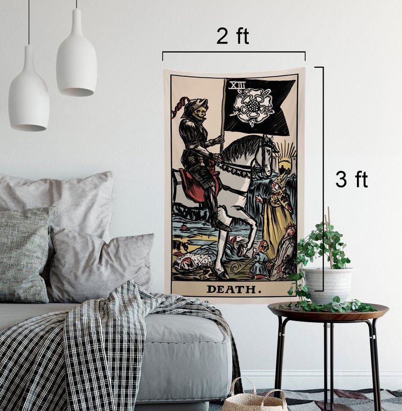 Death Tarot Card Tapestry – Rider Waite Deck Art
