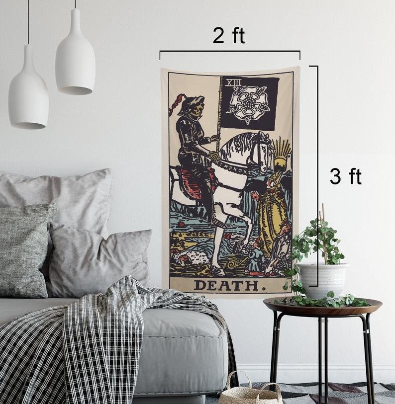 Death Tarot Card Tapestry - Rider Waite Deck Art