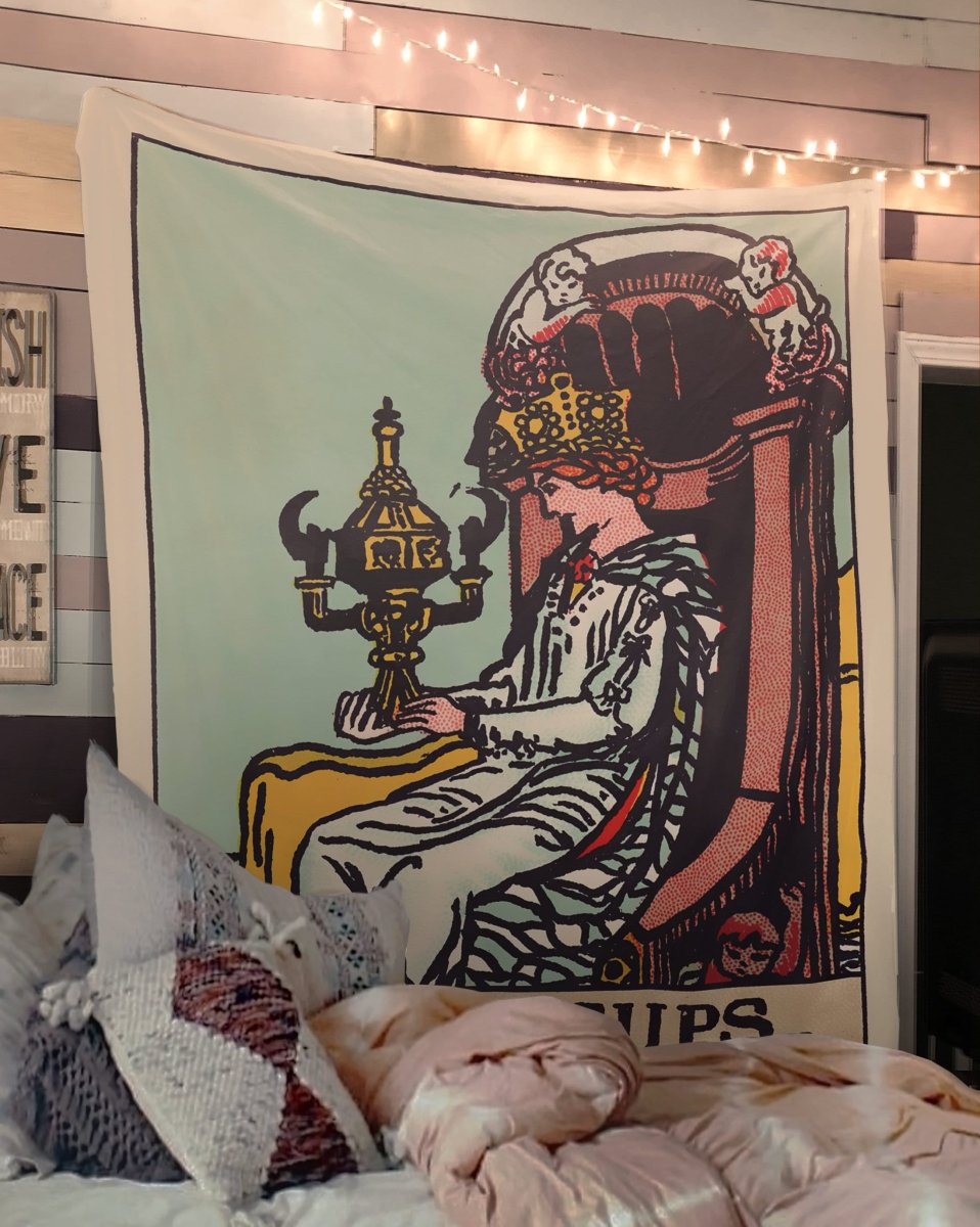 Queen of Cups Tapestry - Rider Waite Tarot Card Wall Hanging