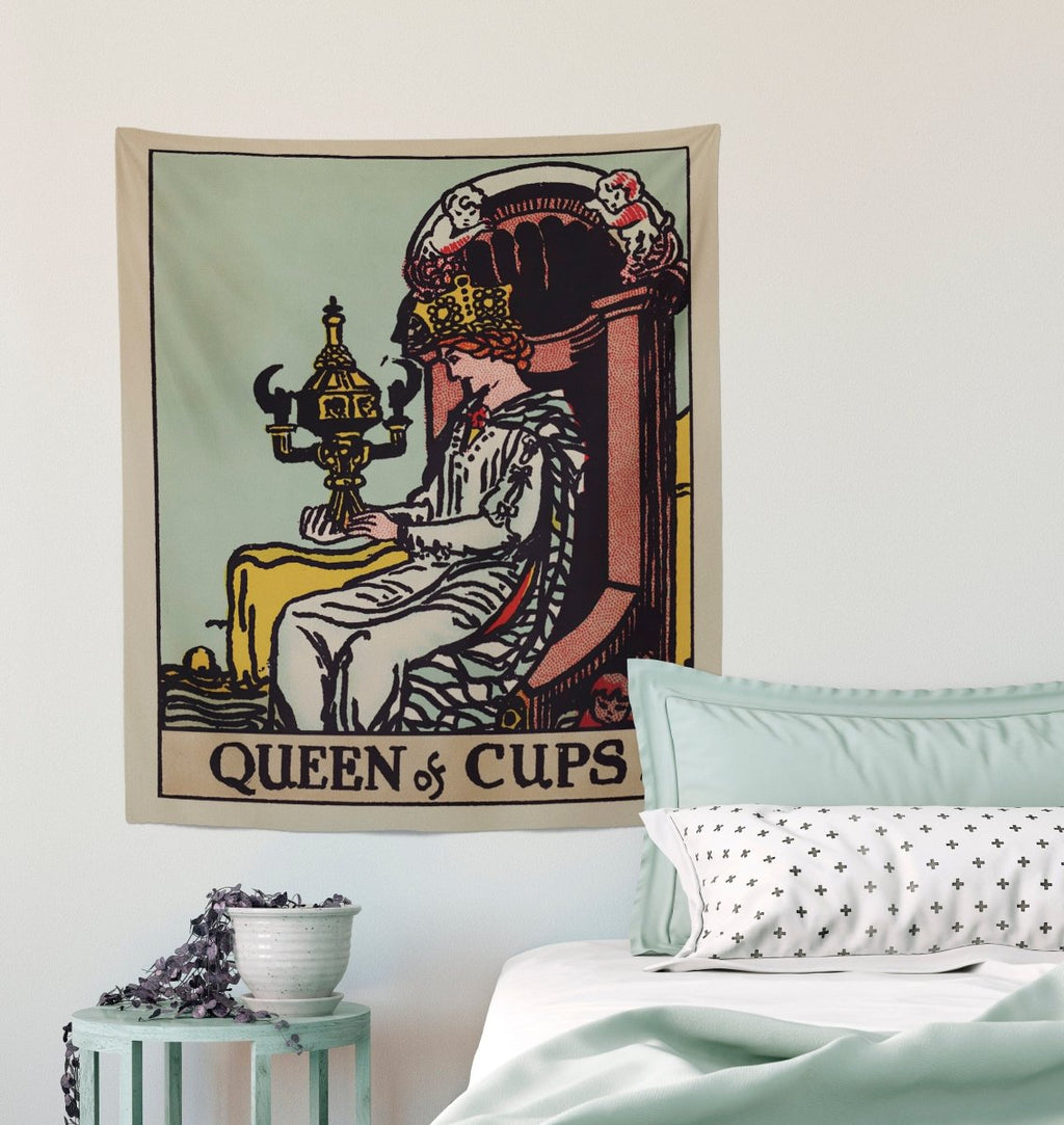 Queen of Cups Tapestry - Rider Waite Tarot Card Wall Hanging