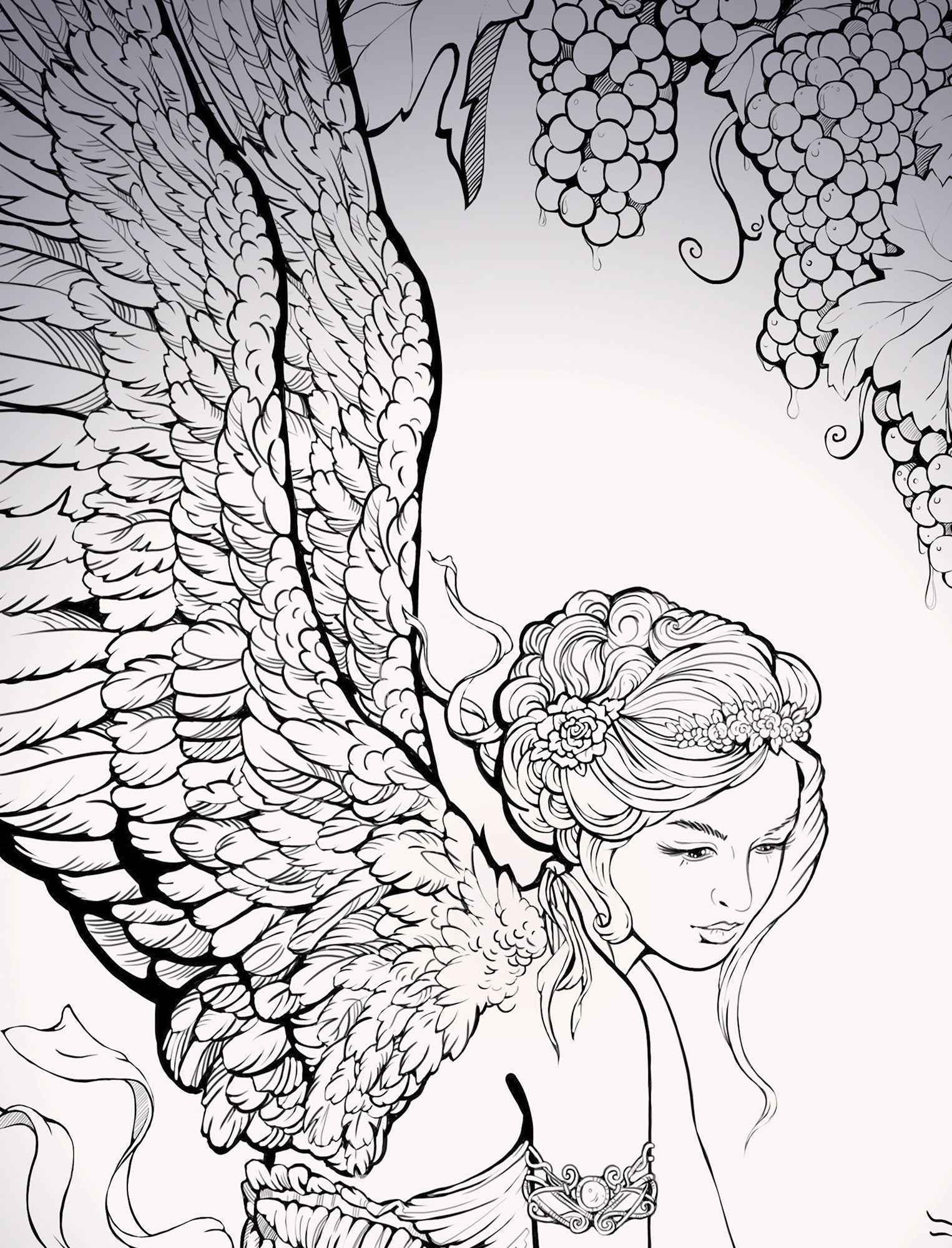 Vintage Fairy Print: Purple Butterfly Poster by DesignBohemian