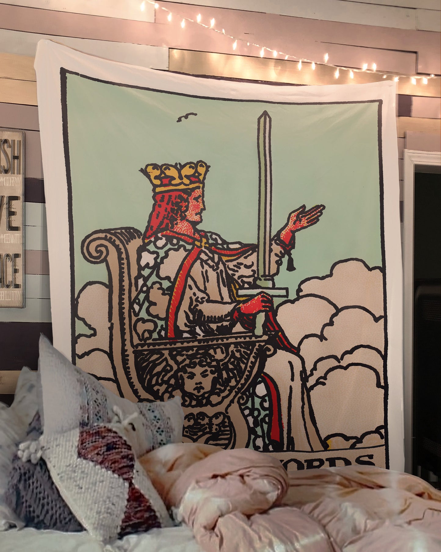 Queen of Swords Tapestry - Rider Waite Tarot Art
