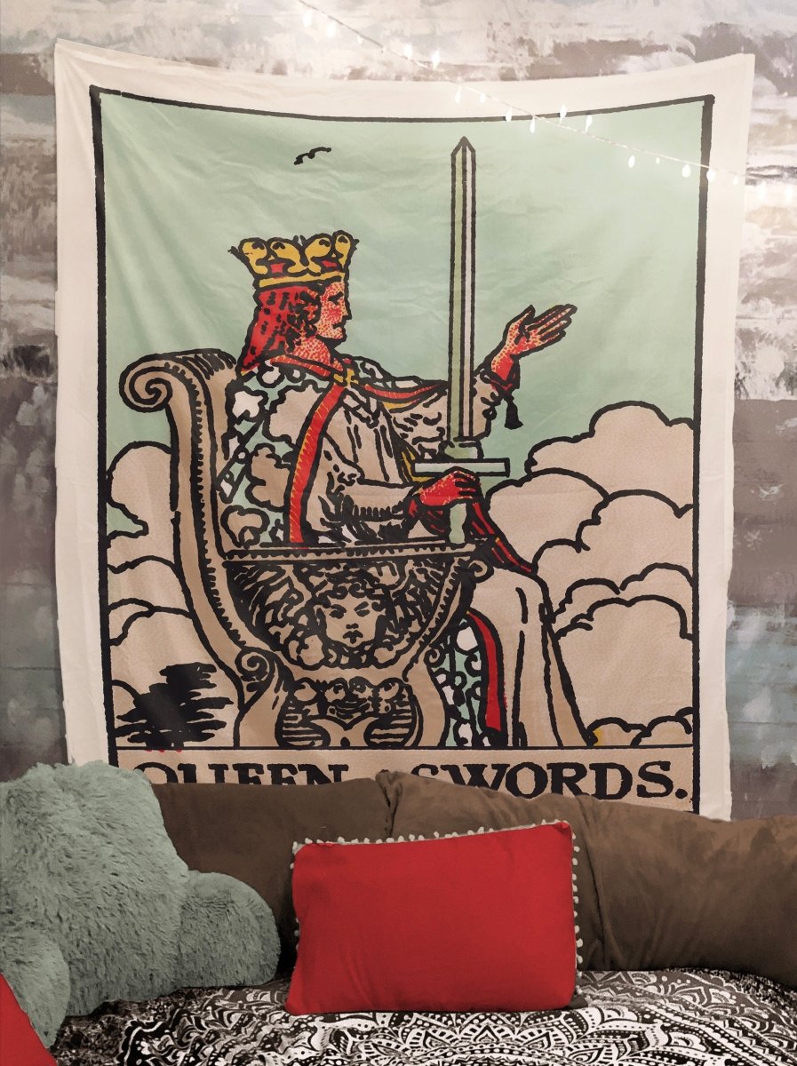 Queen of Swords Tapestry - Rider Waite Tarot Art