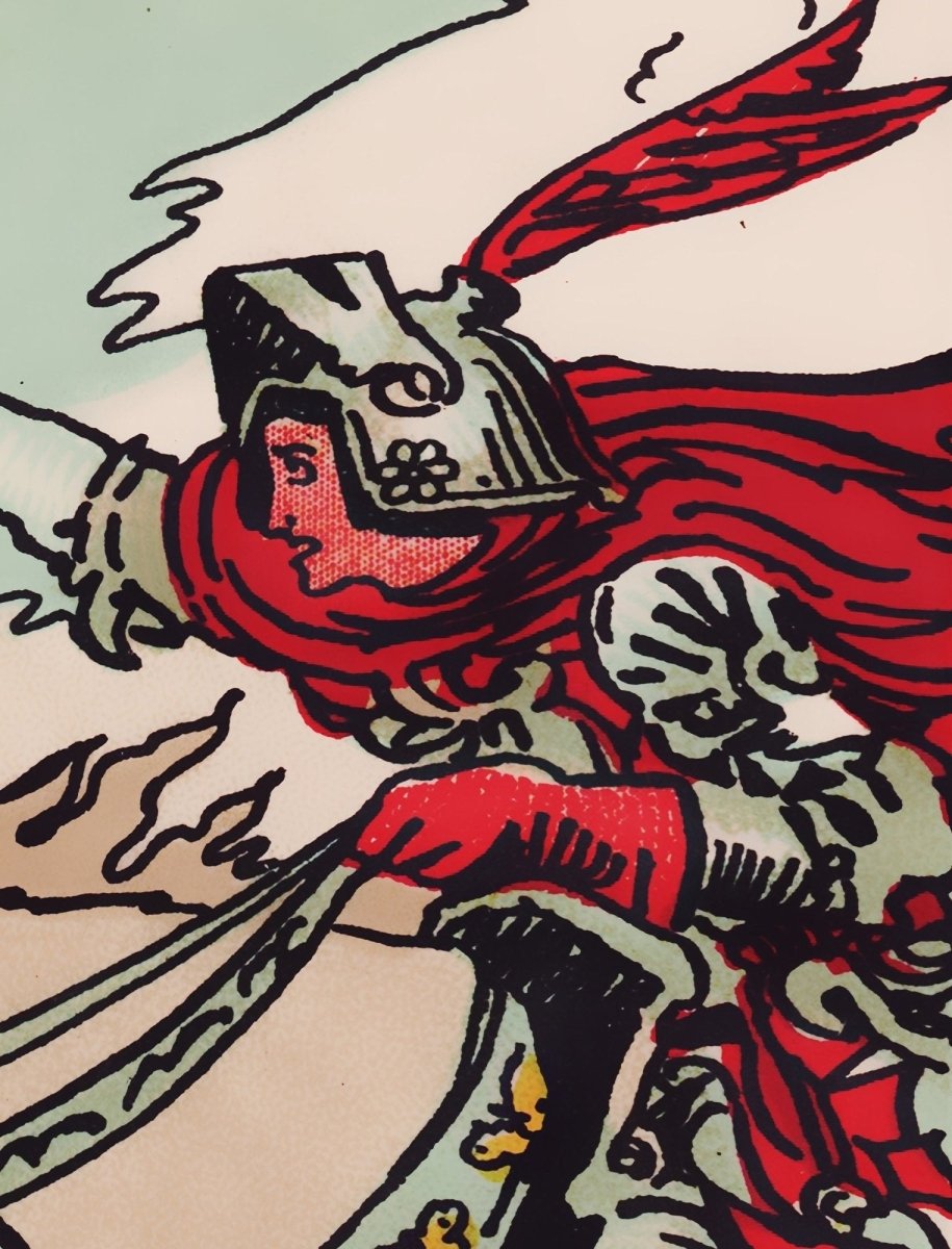 Knight of Swords Tapestry – Rider Waite Tarot Card Wall Decor