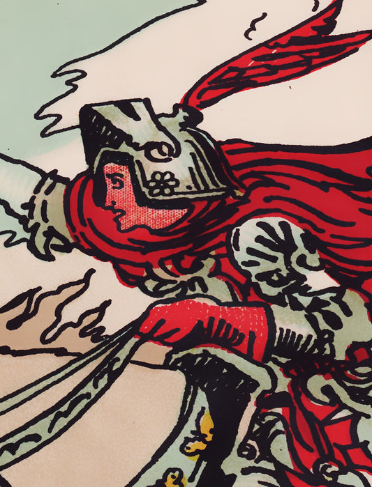 Knight of Swords Tapestry – Rider Waite Tarot Card Wall Decor
