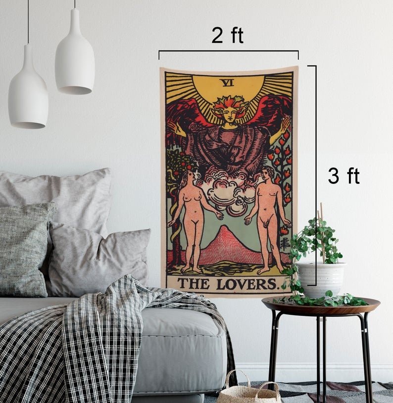 The Lovers Tarot Card Tapestry - Rider Waite Deck Art