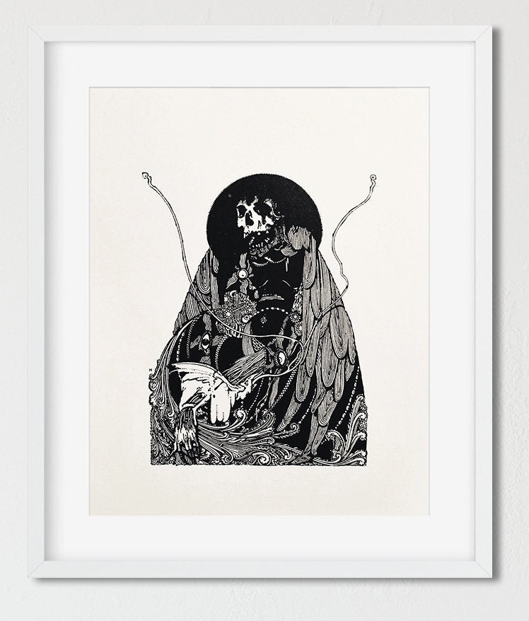 Four Edgar Allen Poe Illustrations Prints Edgar Allen Poe Illustrations Posters Art by Harry Clarke (No Frame)