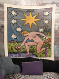 The Star Tarot Card Tapestry - Rider Waite, Watercolor Style