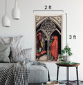 3 of Pentacles Tarot Card Tapestry - Rider Waite Deck