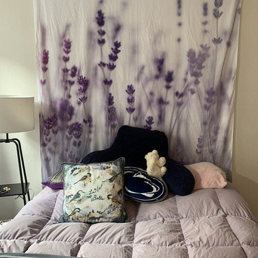 Purple Tapestry With Lavender Wall Hanging Meditation Yoga Grunge Hippie by DesignBohemian