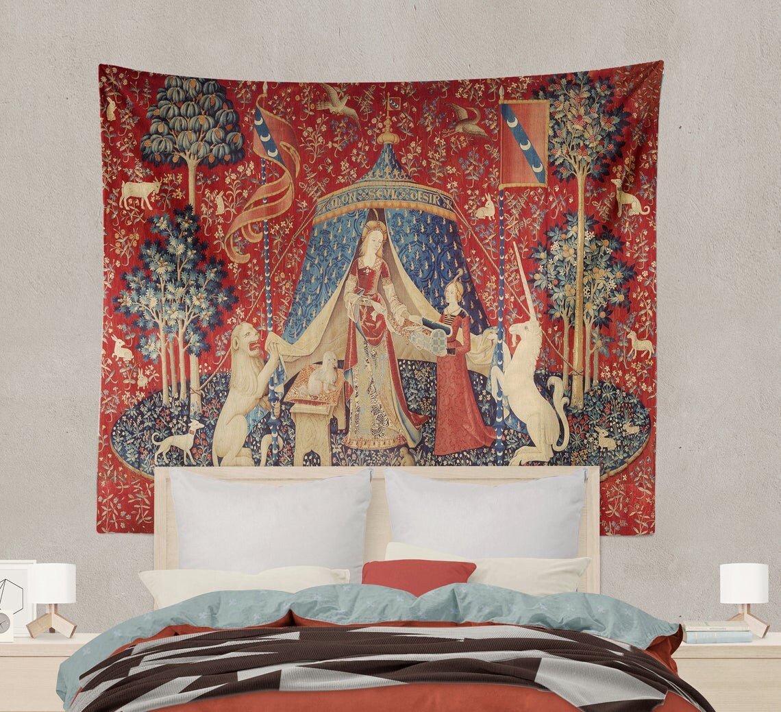 Lady With Unicorn Tapestry (Printed)