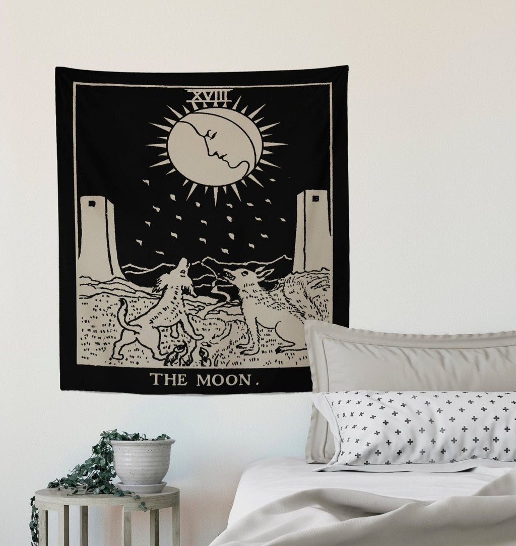 The Moon Tarot Card Tapestry - Rider Waite Smith Design