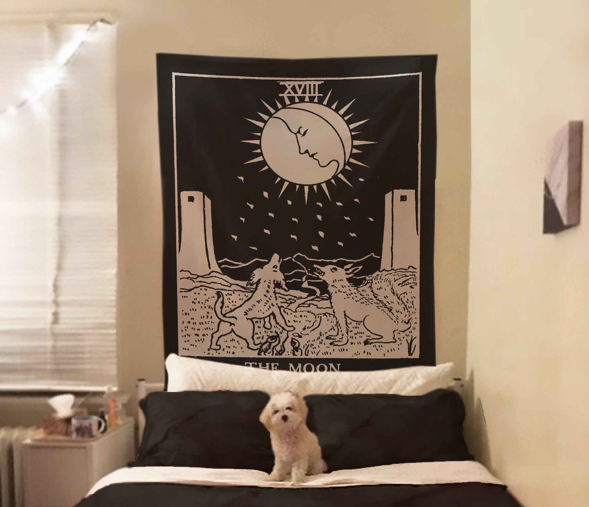 The Moon Tarot Card Tapestry - Rider Waite Smith Design