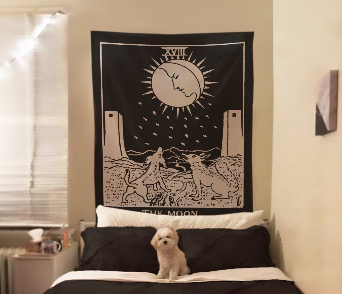The Moon Tarot Card Tapestry - Rider Waite Smith Design