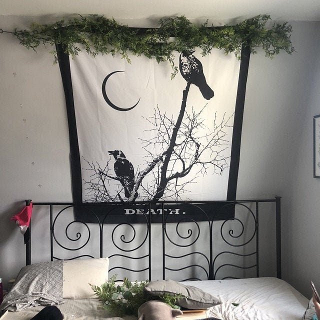 Death Tarot Card Tapestry - Gothic Wall Hanging