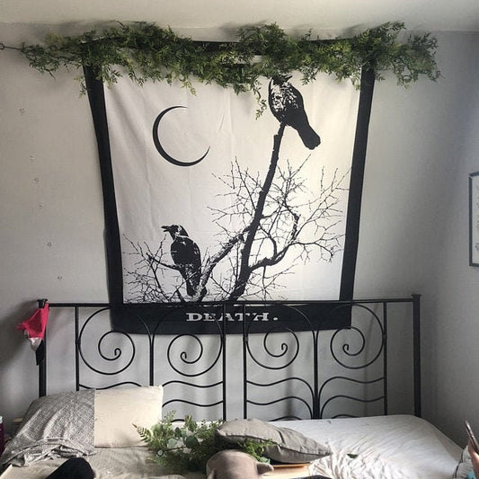 Death Tarot Card Tapestry - Gothic Wall Hanging