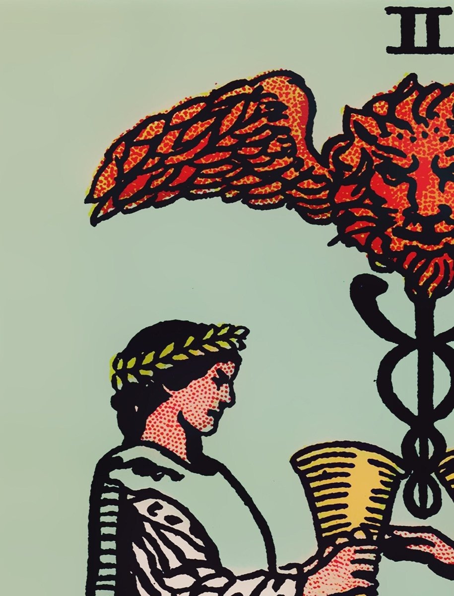 Two of Cups Tarot Tapestry - Rider Waite Smith Design